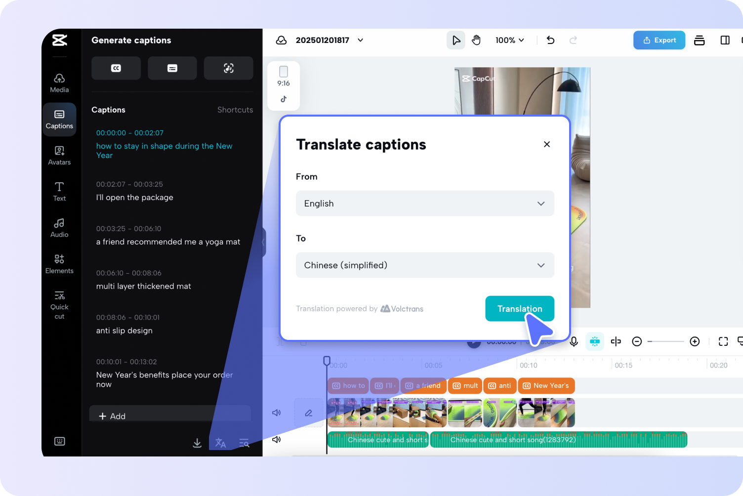 Transcribeer de Engelse video naar het Chinees.
